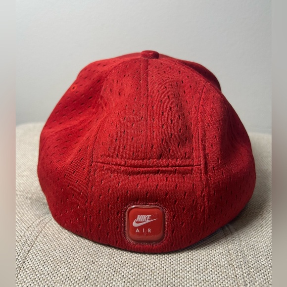 Vintage Nike 7 Panel Hat Cap Red & White Mesh Size L/XL Nike Air Mini Swoosh Y2K - Picture 5 of 9